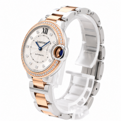 Cartier Ballon Bleu De 33MM WE90207 Diamond Dial & Bezel Watch